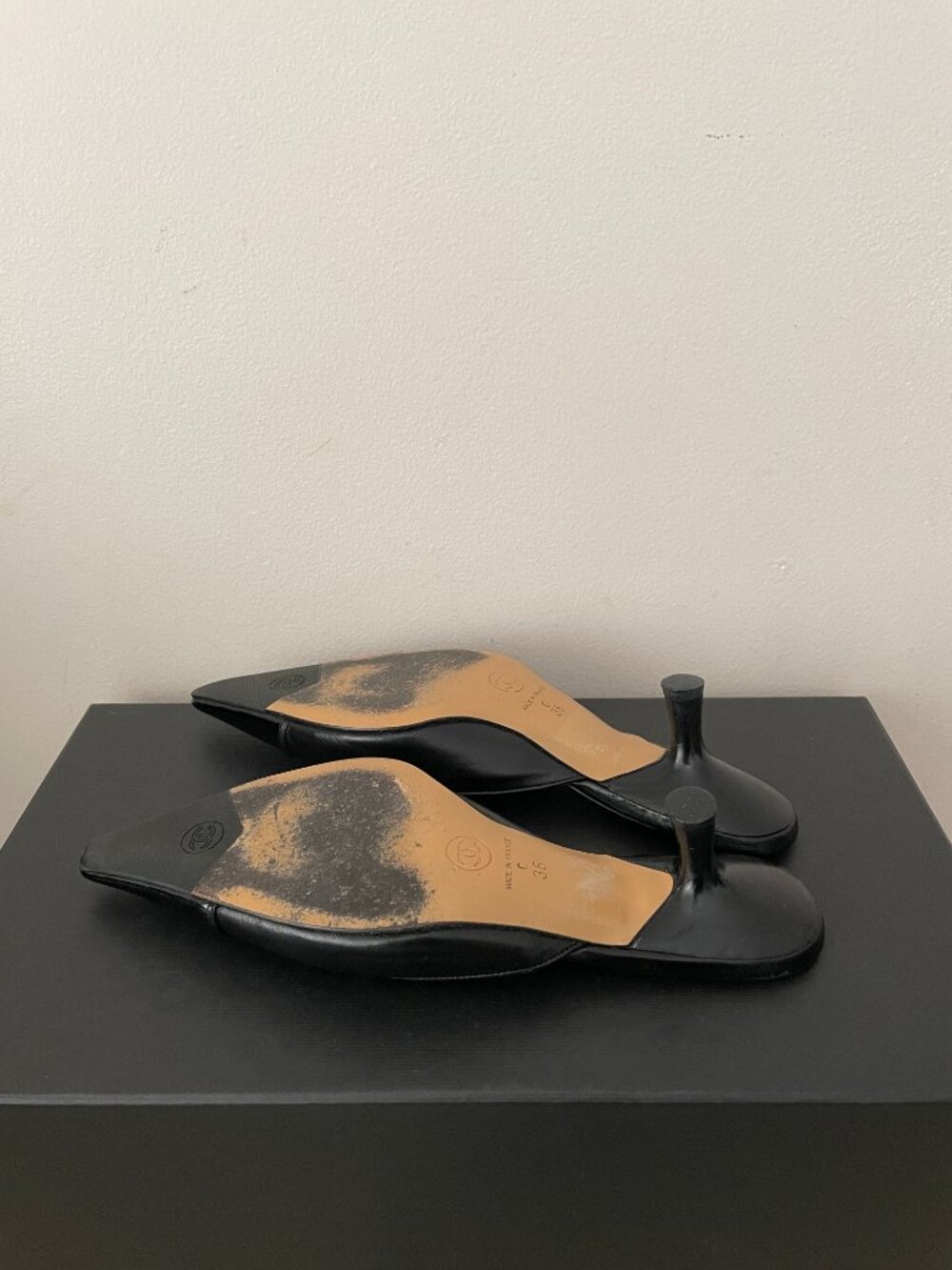 CHANEL Leather Kitten Heels Slip On - Picture 8 of 16